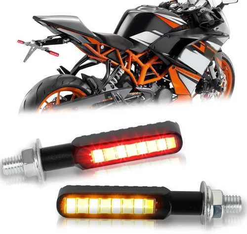 Vista 8 de JMTBNO 4 luces intermitentes universales para motocicleta, 15 luces LED intermitentes compatibles con Honda, Yamaha, Suzuki, Street Sports Bike Dirt