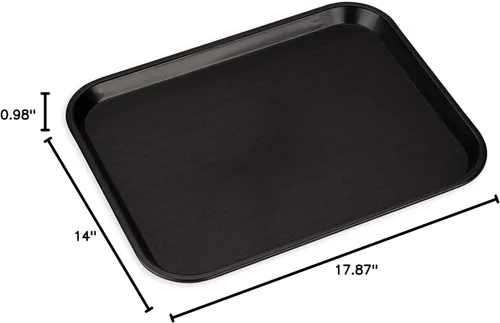 Vista 7 de Carlisle FoodService - Bandejas de cafetería negras y naranjas (17.87 x 14 x 0.98 pulgadas)