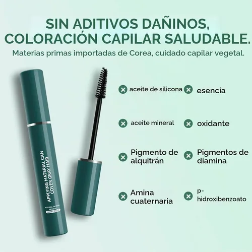 Vista 5 de 2 barras de retoque de cabello castaño temporal, barra de color para el cabello, cobertura de cabello gris, cobertura de cabello blanco, rímel Marrón