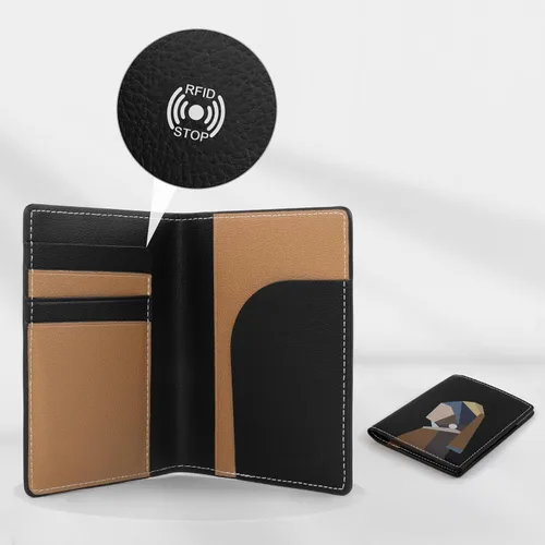 Vista 2 de Lychii Funda para pasaporte con bloqueo RFID, cartera delgada de piel sintética para pasaporte, para viajes, 5.7 x 4.1 pulgadas
