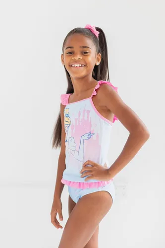 Vista 2 de Disney Minnie Mouse Frozen Princess Belle - Juego de traje de baño de 3 piezas tankini parte superior inferior de bikini para niños pequeños a niños