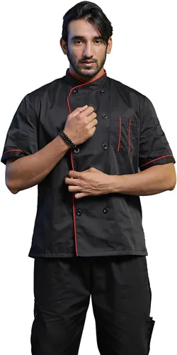Vista 3 de TOPTIE - Chaqueta de chef de manga corta unisex