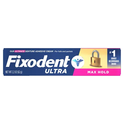 Vista 8 de Fixodent Ultra Max Hold - Adhesivo para dentaduras postizas, 2.2 onzas, (el embalaje puede variar)