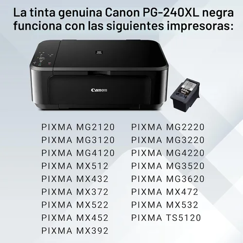 Vista 7 de Canon PG-240XL Cartucho de tinta negra, compatible con MG3620, MG3520, MG4220,MG3220 y MG2220