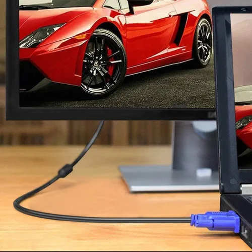 Vista 7 de Cable de monitor VGA a VGA HD15 macho a macho para TV computadora proyector (1.5 pies)