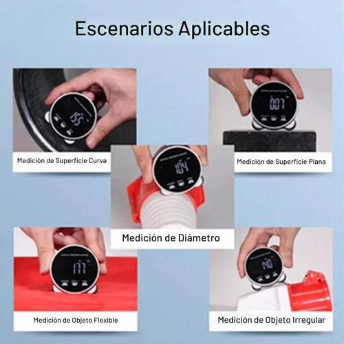 Vista 4 de Cinta métrica digital, pantalla LCD electrónica de larga distancia de 656.2 pies, batería de 260 mAh, herramienta de medición de distancia