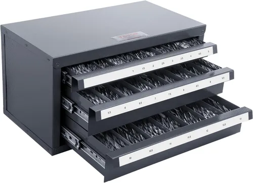 Vista 14 de VEVOR Gabinete Dispensador de Brocas, Dispensador de Brocas de Cinco Cajones, Gabinete Organizador de Brocas de 60 Compartimentos, Gabinete