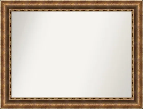 Vista 454 de Amanti Art Espejo de pared personalizado no biselado (25 x 25 pulgadas), marco de bronce acentuado, varios tamaños personalizados, espejo de baño