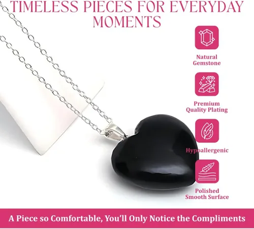 Vista 62 de Gempires Love - Collar con colgante de cristal de corazón para mujer, chapado en plata, cadena ajustable de 18 + 2 pulgadas