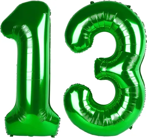 Vista 146 de Globos con números de 40 pulgadas, color negro, para decoraciones de cumpleaños de 10 a 100 años Jumbo 40In & Vibrant Color, With Hanging Holes