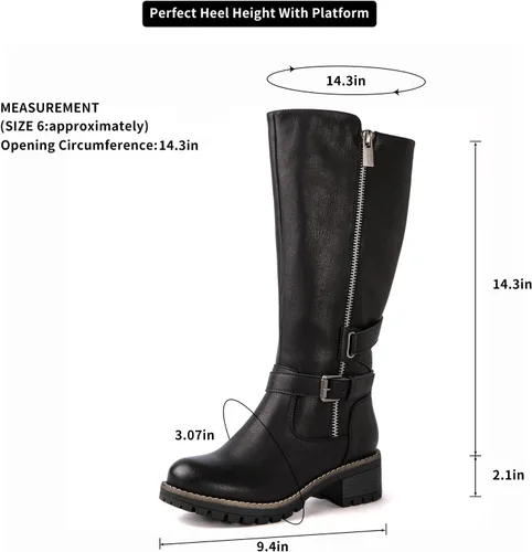 Vista 8 de GLOBALWIN Women's Chunky Low Heels Boots Knee High Boots For Women