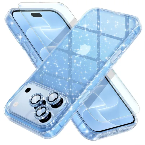 Vista 16 de Choiche, funda para iPhone 14 de mujer, brillante, protección de grado militar, 2 cubiertas de lentes de cámara Diamond, 2 protectores de vidrio