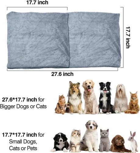 Vista 3 de Almohadilla térmica para gatos, cama eléctrica impermeable para gatos para interiores con cable resistente a los masticables, funda suave lavable