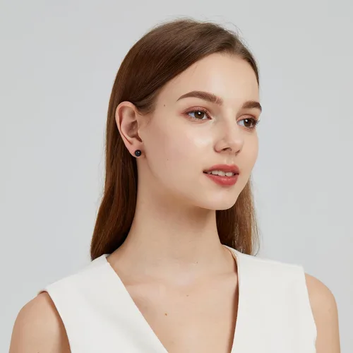 Vista 124 de Natural Stone Stud Earrings for Women 8mm Sterling Silver Genuine Gemstone Earrings Handmade Sterling Silver Crystal Stud Earrings for Women