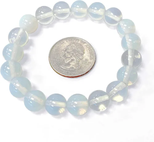 Vista 452 de Gem Avenue Handmade Round Bead Stretch Bracelet Unisex Natural Stone Beaded Jewelry for Men & Women, Elastic Wristband for Daily Wear