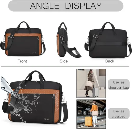 Vista 5 de BESMART Slim Laptop Bag 15.6/17.3 Inch Laptop Briefcase for Women, Elegant Waterproof Shoulder Bags, Computer Messenger Bag