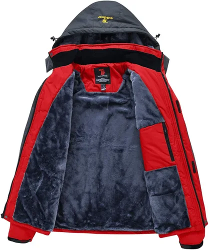 Vista 2 de JINSHI - Chaqueta de esquí para hombre, tejido polar, impermeable, rompevientos