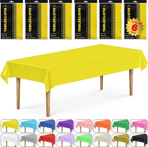 Vista 40 de DecorRack 2 Manteles rectangulares de plástico libres de BPA, 54 x 108 pulgadas, mantel de mesa para comedor, mantel rectangular para fiestas