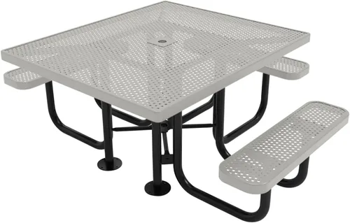 Vista 20 de COATEDOUTDOORFURNITURE Mesa de picnic cuadrada de 46 pulgadas, expandida, color negro