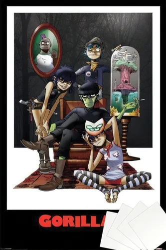 Vista 8 de Póster de música de Gorillaz (Plastic Beach/Retrato Familiar) (Tamaño: 24" x 36")