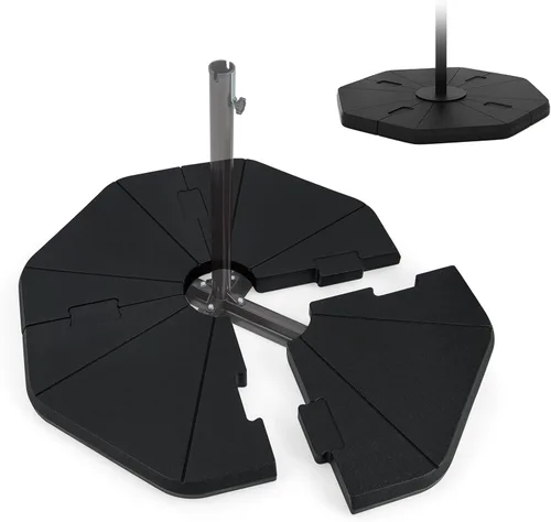 Vista 13 de Tangkula 4 piezas de 185 libras voladizas de patio con compensación de base de sombrilla para patio, relleno de agua y arena, resistente soporte