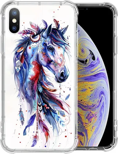 Vista 9 de CARLOCA Funda compatible con iPhone 7 Plus para niña, transparente con increíble diseño de nebulosa espacial, diseño de plástico a prueba de golpes