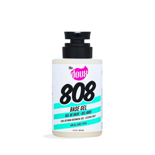 Vista 2 de The Doux 808 Gel definidor de rizos base para cabello natural, gel de peinado de fijación media con miel, aloe y raíz de malvavisco, potenciador