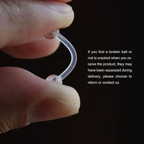 Vista 4 de 36 piezas de retenedores de piercing transparentes de plástico Bioflex para pezón, lengua, nariz, tabique, ceja, ombligo, aretes, tragus, hélice