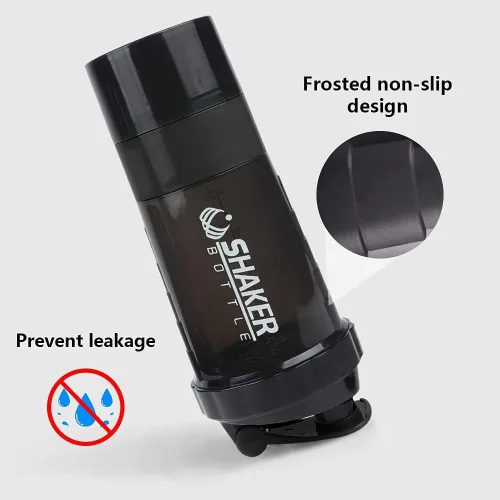 Vista 2 de Botella mezcladora de proteínas para mezclas de proteínas, 17 onzas, a prueba de fugas, fácil de limpiar, sin BPA, sin sabor, material seguro,