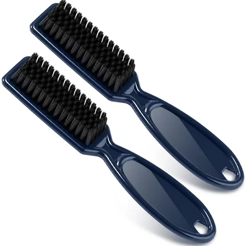 Vista 10 de Patelai 2 piezas Cepillo de limpieza de cuchilla de barbero para limpieza de cortapelos, limpiador de uñas, cepillo de peinado para Negro