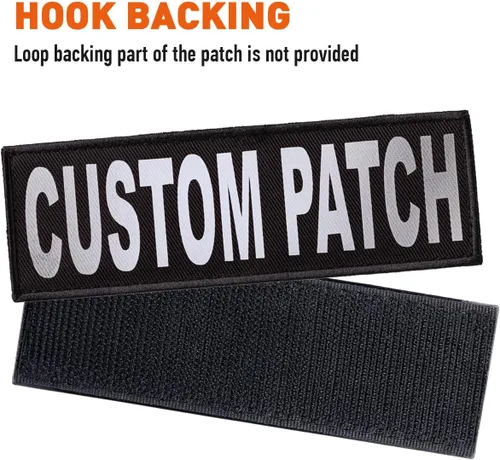 Vista 4 de Dogline Parche reflectante personalizado para arnés de chaleco o collar, parches personalizables con texto, parches personalizados con respaldo