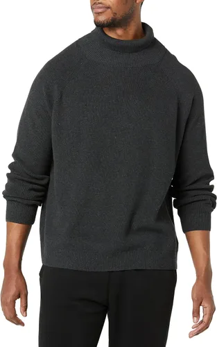 Vista 3 de Tienda Essentials Suéter de cuello alto de punto acanalado 100% algodón para hombre