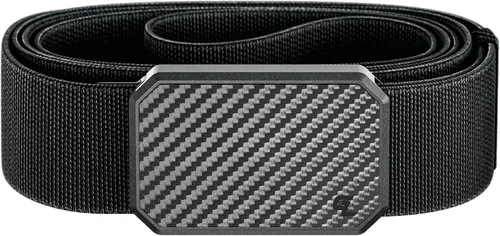 Vista 13 de Groove Life - Cinturón de nailon elástico para hombre con hebilla magnética de aluminio Gun Metal / Dark Earth