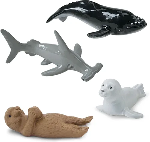 Vista 6 de Safari Ltd. Baby Sea Life TOOB - Figurillas: sello de arpa, beluga, pingüino, delfín, orca, tiburón, manatí, tortuga, morsa, león marino, nutria