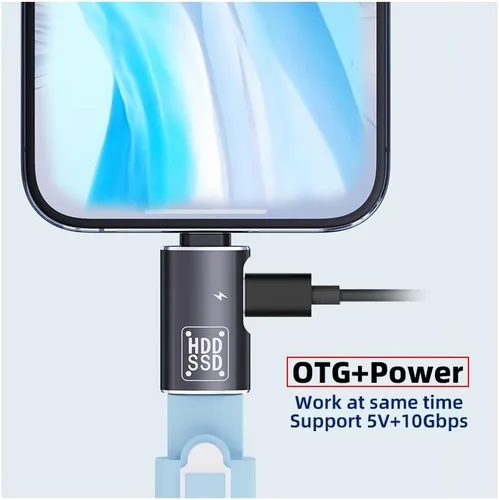 Vista 9 de CY Adaptador 10Gbps USB-C Tipo-C a USB 3.0 hembra OTG y DC 5V convertidor de potencia para tableta teléfono