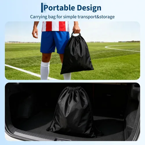 Vista 6 de Paquete de 2 porterías de fútbol de 6 x 4 pies, juego de porterías de fútbol para niños, red de fútbol portátil desplegable con pelota de fútbol