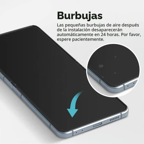 Vista 3 de Protector de pantalla mate para Samsung Galaxy Z Flip 4 5G, antihuellas, autocurable, paquete de 3 cubiertas completas en el interior + 3