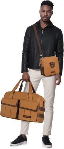 Vista 7 de Riffty Bolsa de lona para viajes, Coyote Brown, 3 en 1, 3 en 1