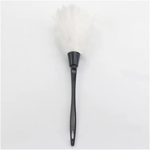 Vista 4 de KUOIN Plumeros de plumas French Maid de 12 pulgadas para mujer, accesorios de disfraz de Halloween, Blanco + Negro