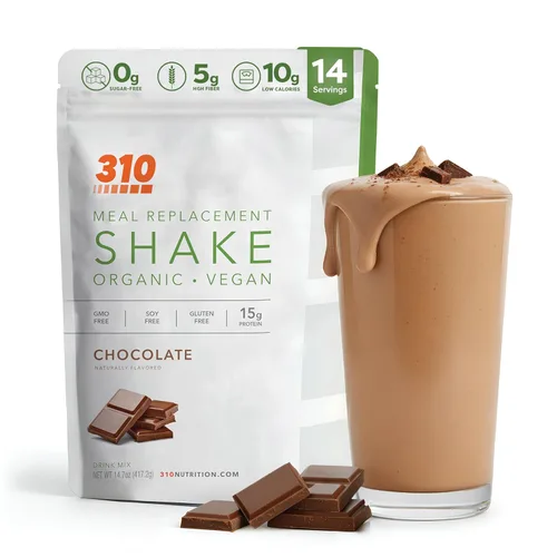 Vista 9 de 310 Nutrition - Batido de origen vegetal en polvo, orgánico y vegano, reemplazo de comidas, sin gluten, lácteos y soja, apto para dieta keto