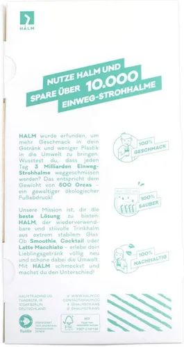 Vista 8 de HALM - Pajitas de vidrio reutilizables de 6 x 9 pulgadas + cepillo de limpieza sin plástico, fabricadas en Alemania, aptas para lavavajillas