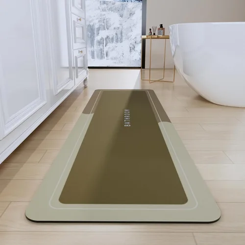 Vista 73 de Tapetes de baño antideslizantes de secado rápido, tapetes de baño de goma súper absorbentes para debajo de la puerta, tapetes de baño para baño, Azul