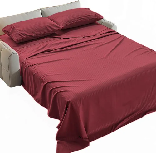 Vista 30 de Kingnex Sábanas a rayas para sofá cama de 36 x 72 pulgadas, tamaño individual para sofá cama, microfibra suave de doble cepillado 1800, 3 piezas