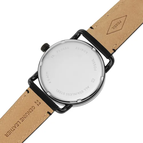 Vista 5 de Fossil Copeland - Reloj de cuarzo de acero inoxidable con correa de piel para hombre.