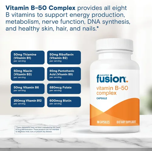 Vista 10 de Complejo de vitamina B-50 de fusión bariátrica, 90