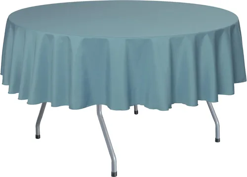 Vista 35 de Ultimate Textile Mantel redondo de lino de poliéster de 84 pulgadas, color azul marino
