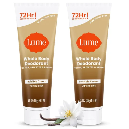 Vista 19 de Lume Desodorante para todo el cuerpo, tubo de crema invisible, control de olores de 72 horas, sin aluminio, sin bicarbonato de sodio, seguro