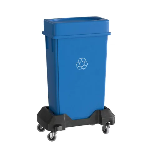 Vista 37 de Bote de basura Slim Jim negro de 23 galones con carrito