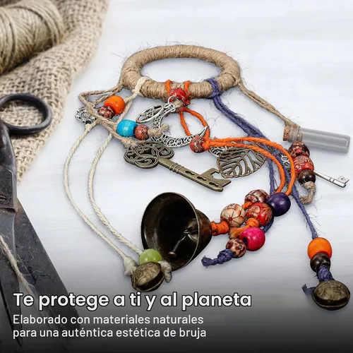 Vista 8 de Campanas de bruja para protección de pomo de puerta, campana de altar Wicca para protección de energía negativa, decoración de pomo de puerta