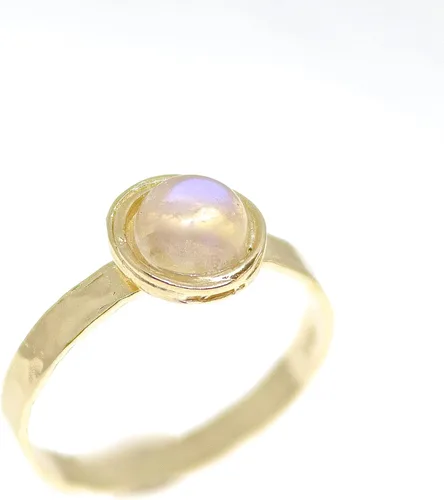Vista 20 de Anillo de oro de piedras preciosas, anillo de piedra chapada en oro de 14 quilates, anillo de piedra apilable, anillo de oro de piedra pequeña